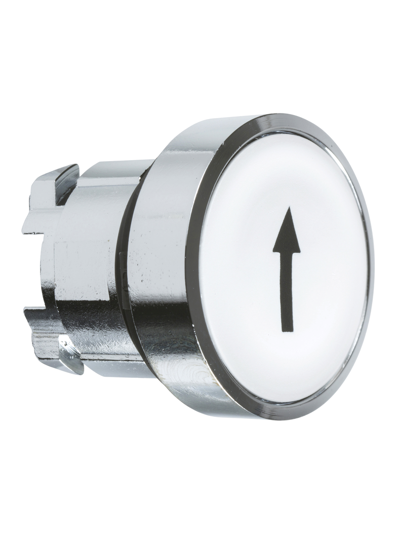 Harmony XB4 Główka przycisku płaskiego metalowego, biała z oznaczeniem ZB4BA334