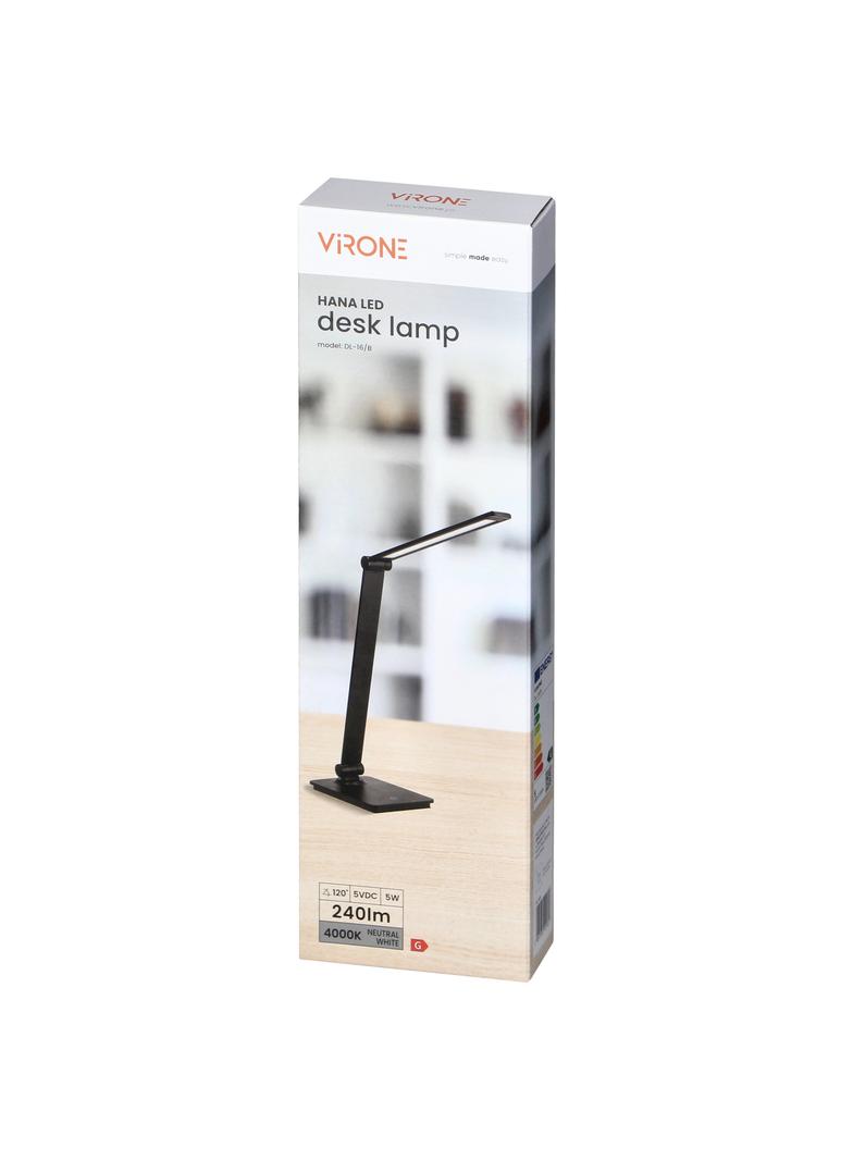 HANA LED, lampka biurkowa, 5W, 240lm, 4000K, funkcja ściemniania, czarna