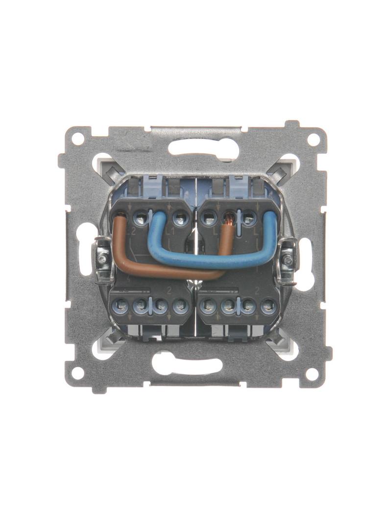 Simon 54 Łącznik dwubiegunowy podwójny 16A z. śrub. kremowy