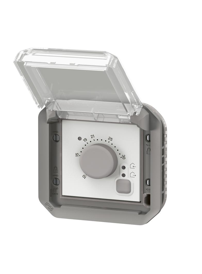 NOWE PLEXO - TERMOSTAT ELEKTRONICZNY POKOJOWY MECHANIZM SZARY