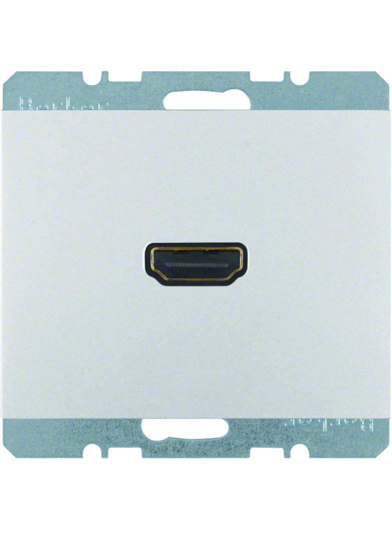 BERKER K.5 Gniazdo HDMI z przyłączem 90st aluminium 3315437003 HAGER