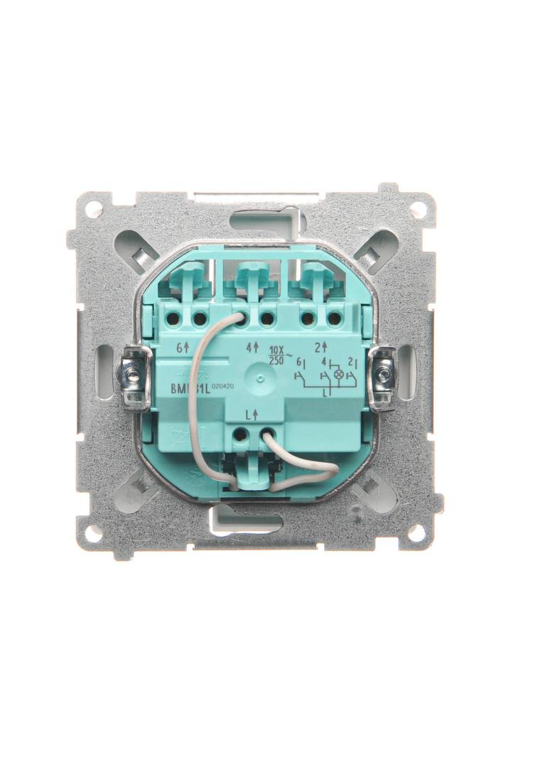 Simon Basic Przycisk potrójny z podświetleniem LED 10A 250V szybkozłączka biały BMP31L.01/11 KONTAKT