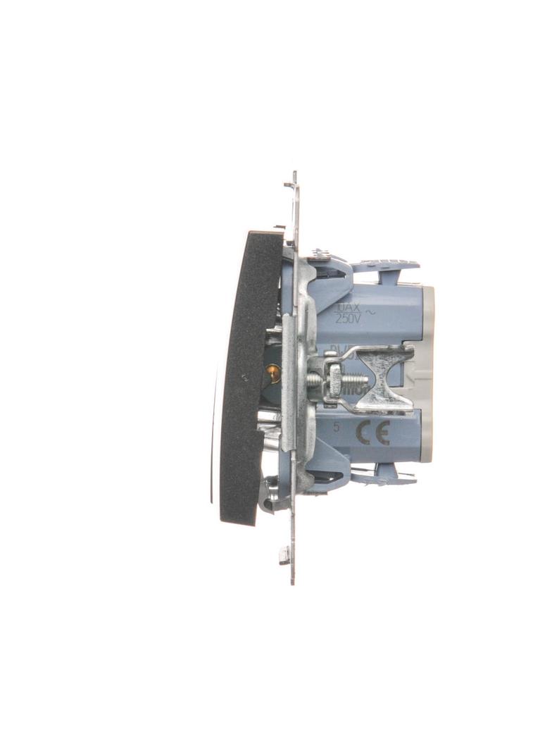 Simon 54 Łącznik świecznikowy z podświetleniem LED i do wersji IP44 10A 250V szybkozłączka antracyt *Posiada wkładkę DU1W DW5BL.01/48 KONTAKT