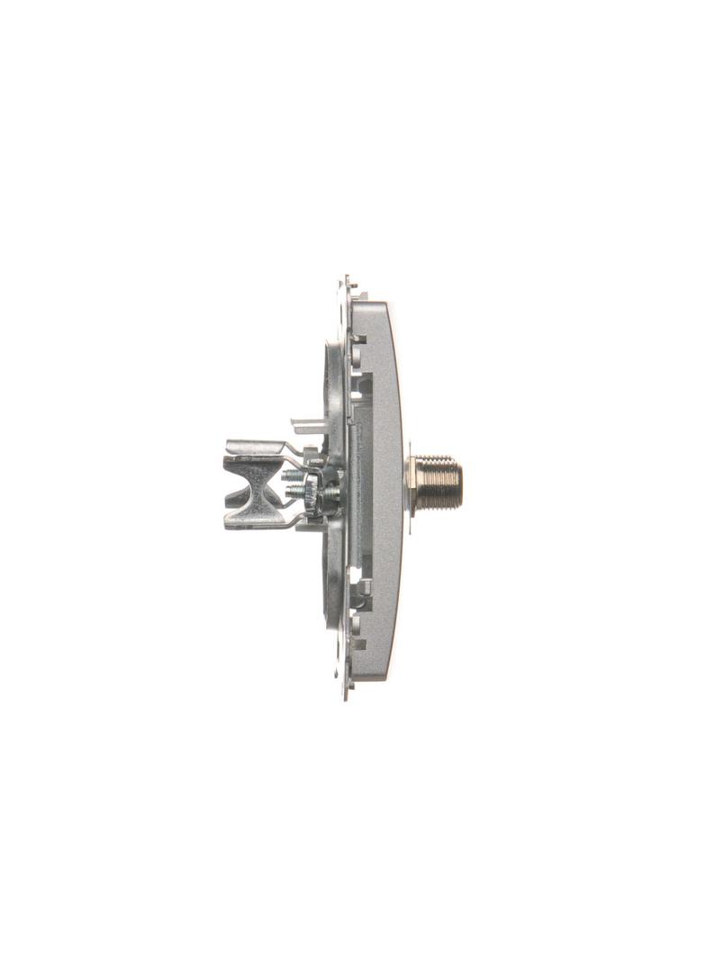 Simon Basic Gniazdo antenowe typu podwójne srebrny mat