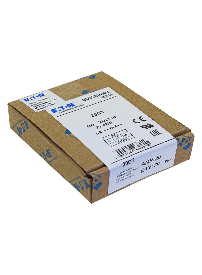 20AMP 690V IEC AC BS88 HIGH SPEED FUSE Wkładka szybka 20A AC 690V DC 500V BS88 9x75 mm aR 20CT EATON