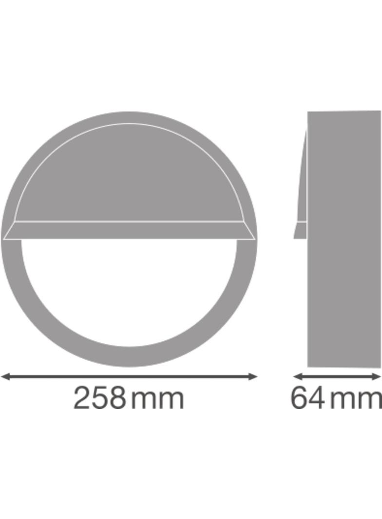 Osłona do opraw ściennych w kształcie półkola SURFACE BULKHEAD EYELID 250 WT