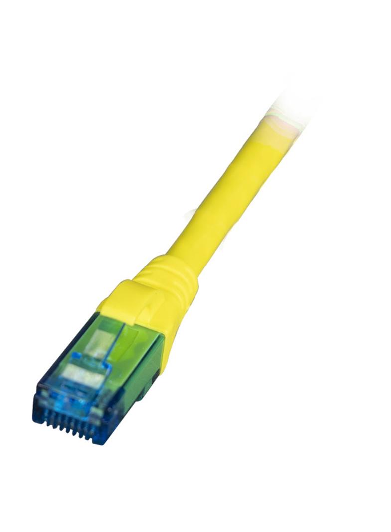 Patchcord RJ45 U/UTP kat. 6A LSZH Premium 500MHz żółty 10m