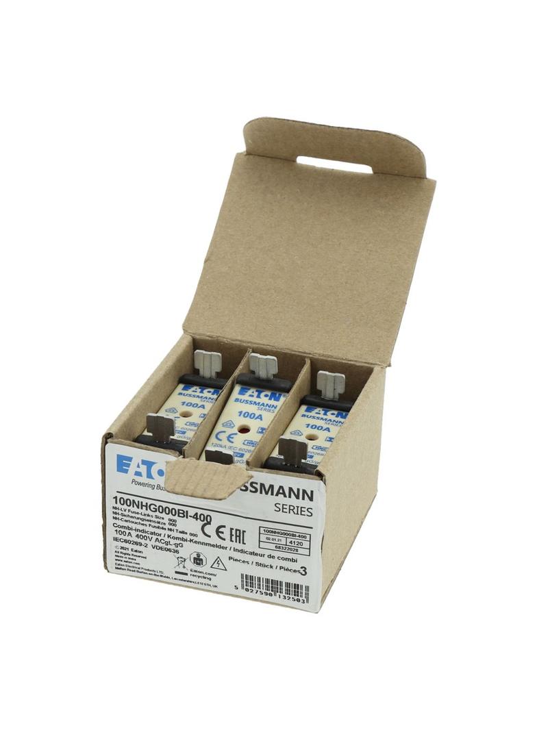 100NHG000BI-400 Wkładka NH 100A 400V GG IMGL Rozmiar 000 100NHG000BI-400 EATON