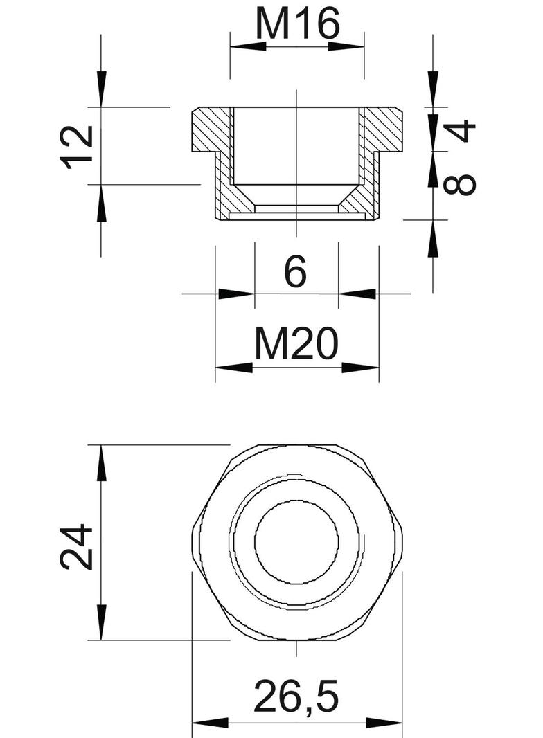 107/R M, REDUKCJA M20-M16 POLIAMID