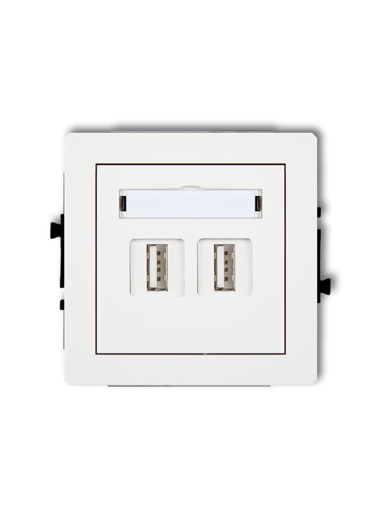 DECO Gniazdo podwójne 2xUSB A-A 2.0 biały mat 25DGUSB-2 KARLIK