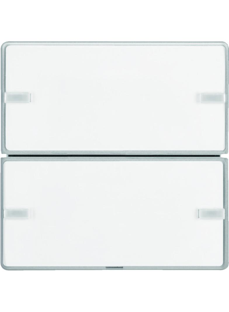 BERKER KNX e/s Q.x Przycisk podwójny z polem opis. z diodami LED RGB i czujnikiem temperatury aluminium 80142321 HAGER