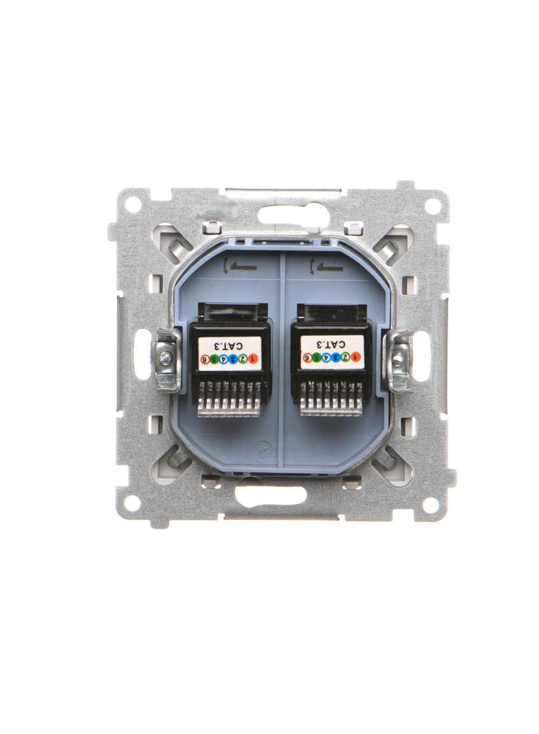 Simon 55 Gniazdo telefoniczne podwójne RJ12 Jasnoszary mat