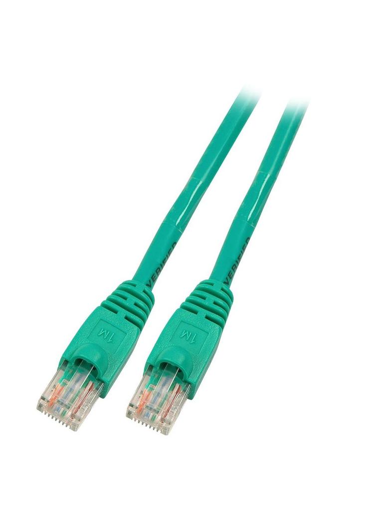 Patchcord RJ45 U/UTP kat. 5e PVC CCA zielony 15m