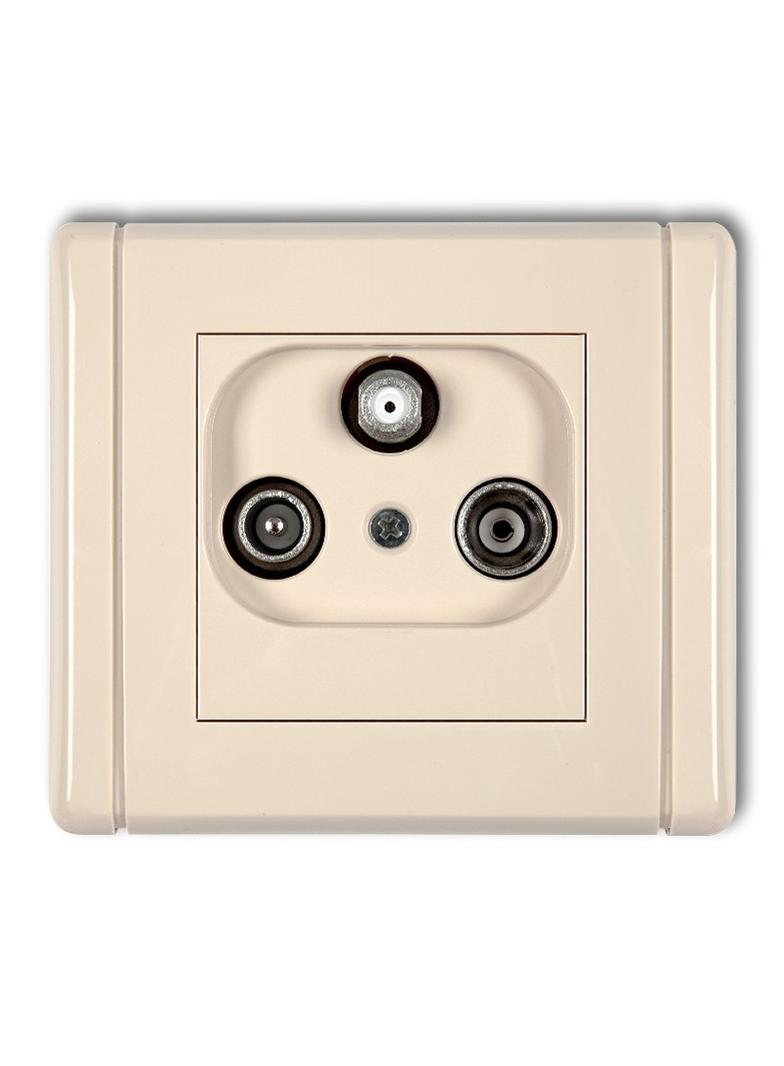 FLEXI Gniazdo abonenckie RTV-SAT końcowe multimedialne (Internet) beżowy