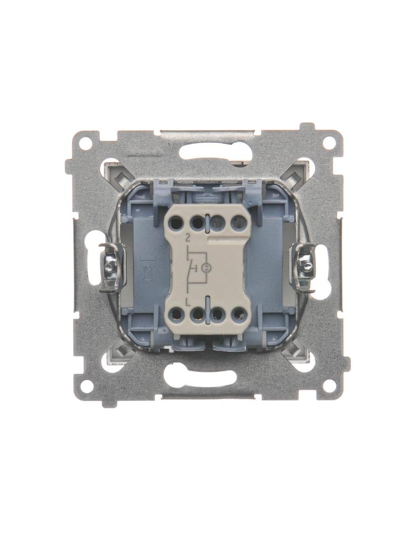 Simon 54 Przycisk „dzwonek” z podświetleniem LED 10A 250V szybkozłączka brąz mat DD1L.01/46 KONTAKT