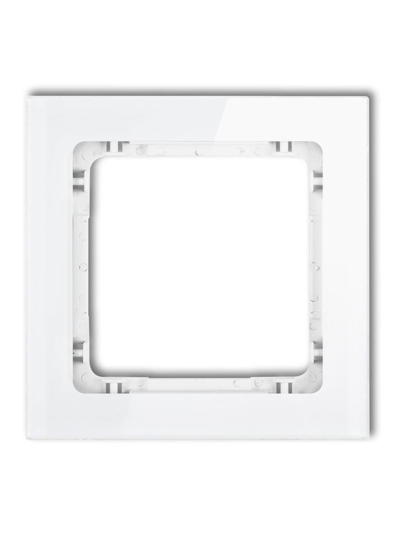 DECO Ramka uniwersalna pojedyncza - efekt szkła (ramka: biała; spód: biały)
