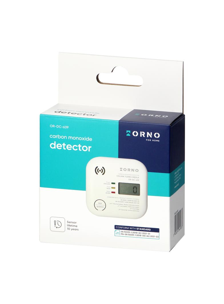 Bateryjny czujnik tlenku węgla (czadu), wbudowana bateria, żywotność sensora i baterii 10 lat