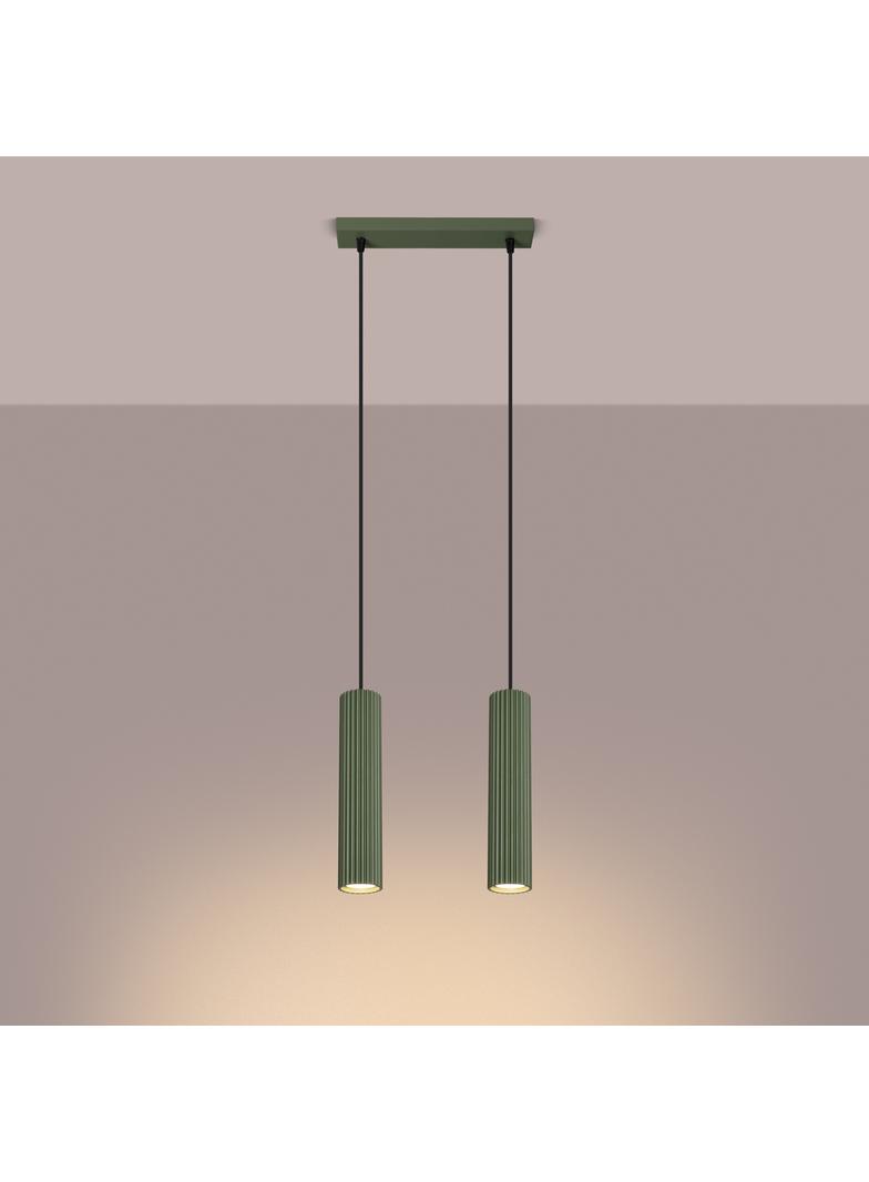 Sollux Lampa wisząca KARBON 2 zielona oliwka SL.1612