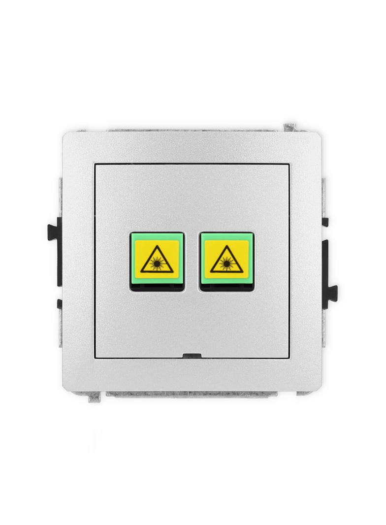 DECO Mechanizm gniazda światłowodowego/optycznego podwójnego, bez pola opisowego srebrny metalik