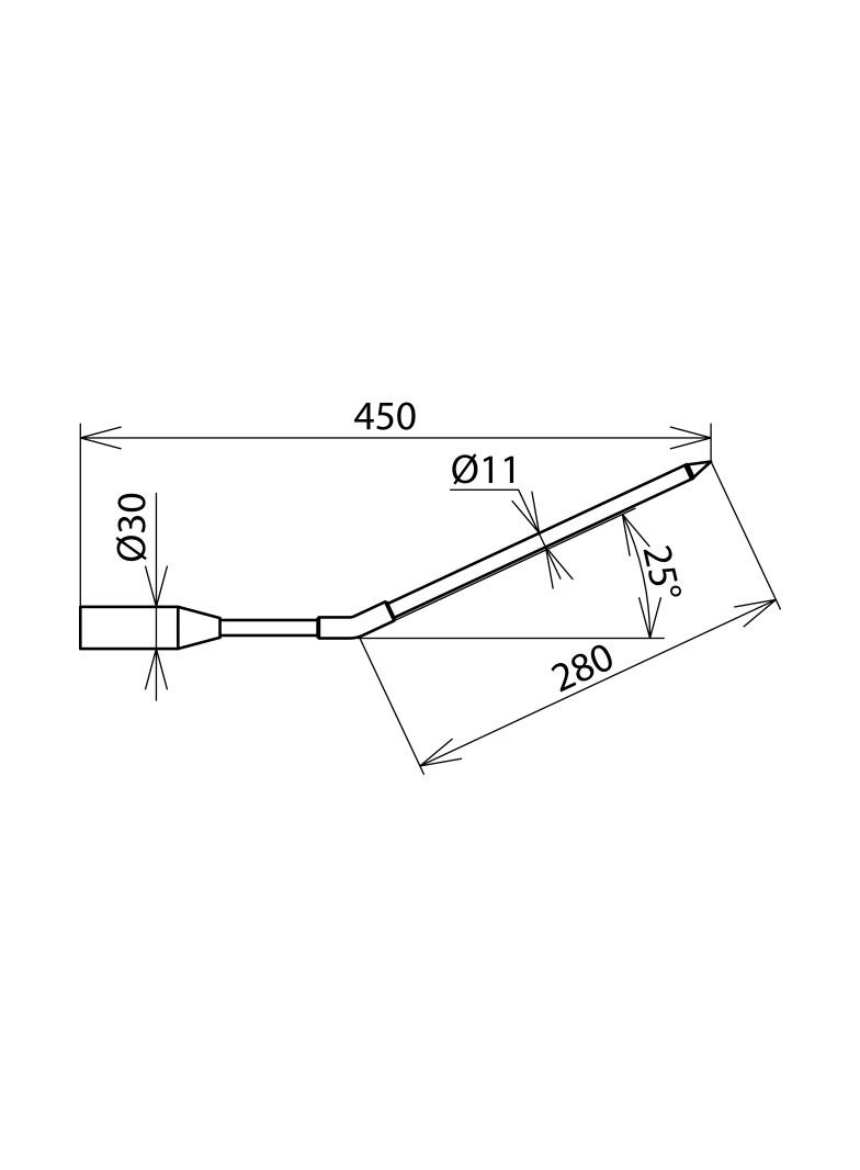 Przedłużacz kątowy 25 st.