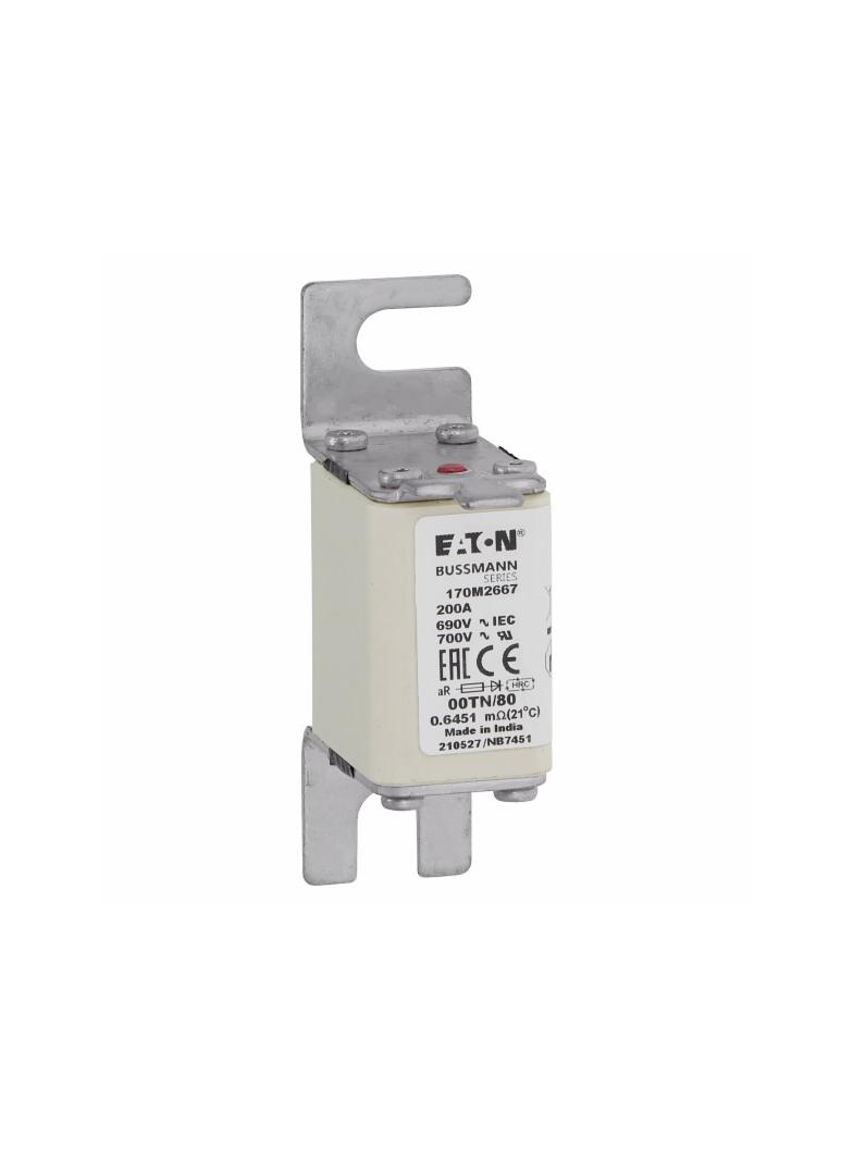 200A 690V aR 00TN/80 TYPE T IND. FUSE Wkładka szybka 200A AC 690V DIN 00 aR DIN IEC nieizol 170M2667