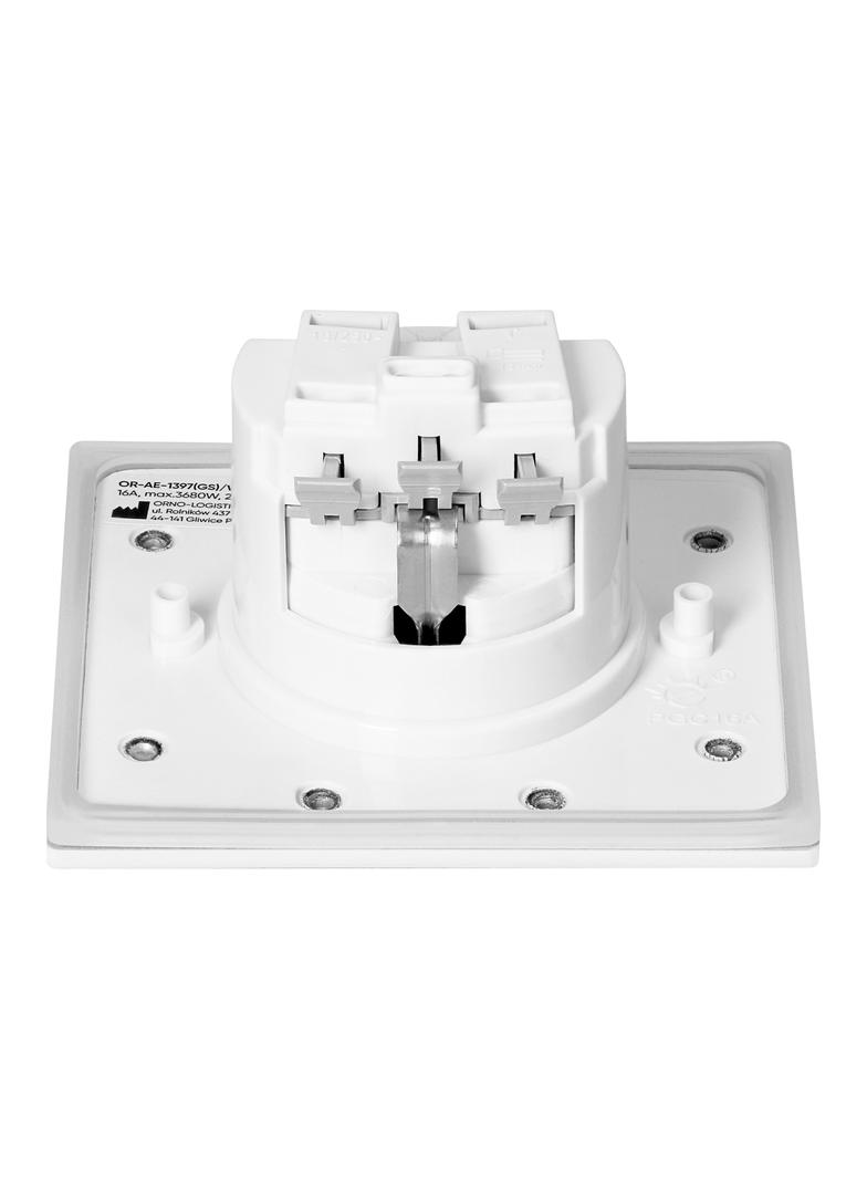 Hermetyczne gniazdo elektryczne, IP44, 1x2P+Z(Schuko), białe OR-AE-1397(GS)/W ORNO