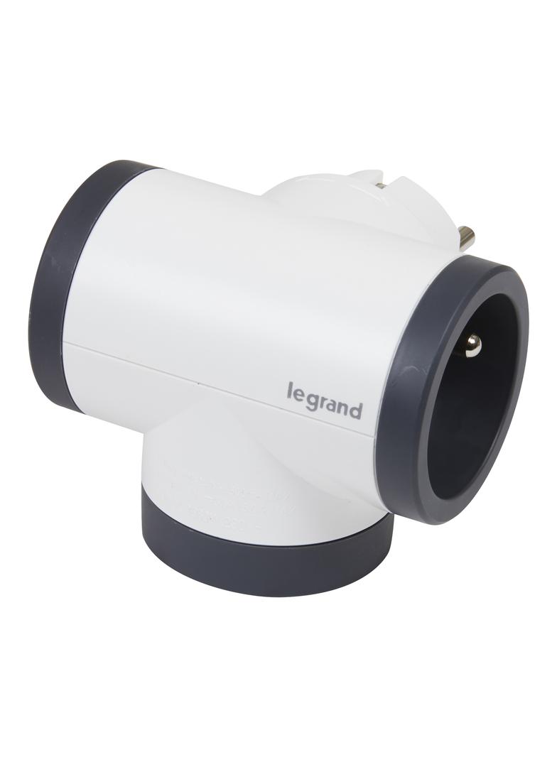 Rozgałęźnik Obrotowy 2-Gniazdowy Z/U Usb A+C Biały/Grafitowy Helmo  049437 LEGRAND