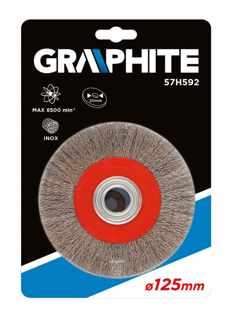 Szczotka druciana tarczowa 125 x 20 mm, INOX