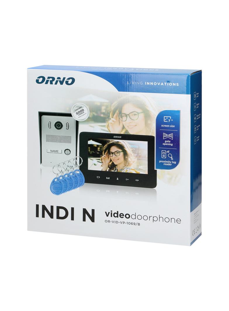 Zestaw wideodomofonowy bezsłuchawkowy kolor LCD 7" z czytnikiem breloków zbliżeniowych interkom OR-V