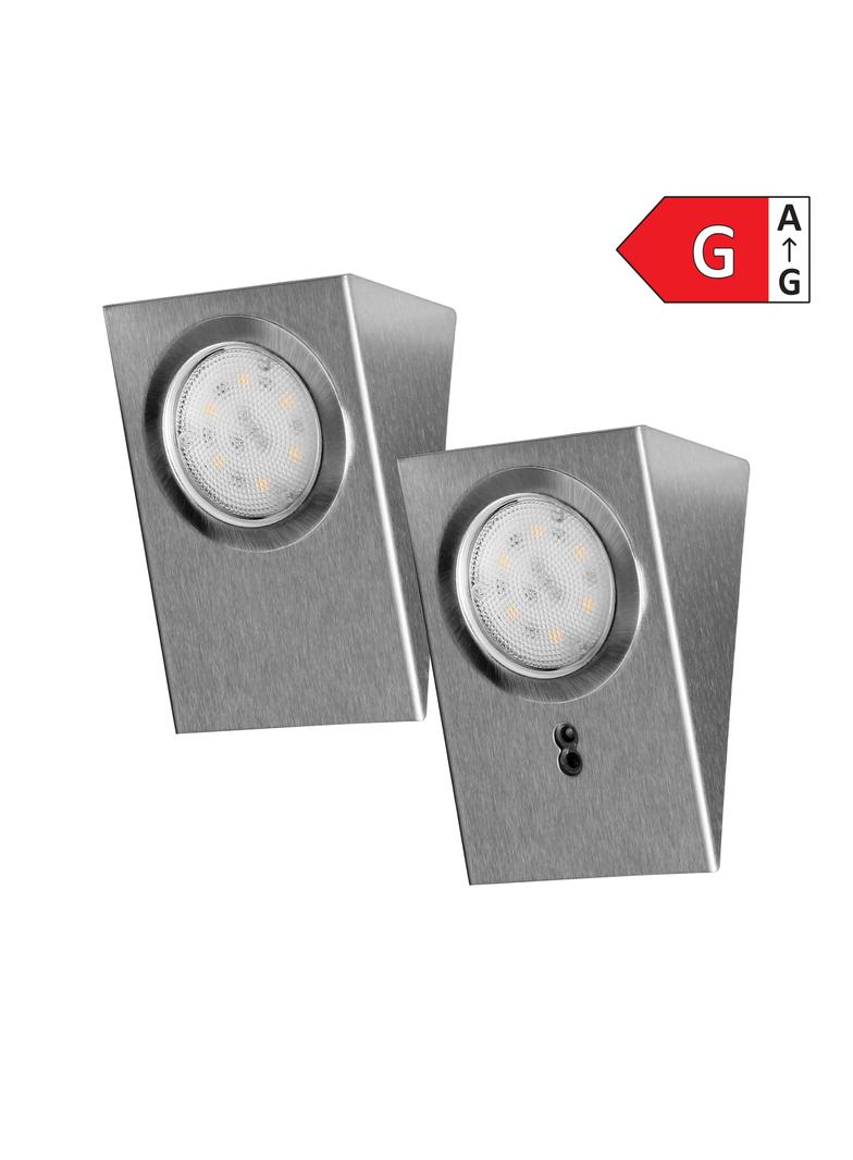 Zestaw opraw podszafkowych LED 2,5W 180lm 4000K z wyłącznikiem bezdotykowym INOX AD-OM-6207L4 ORNO
