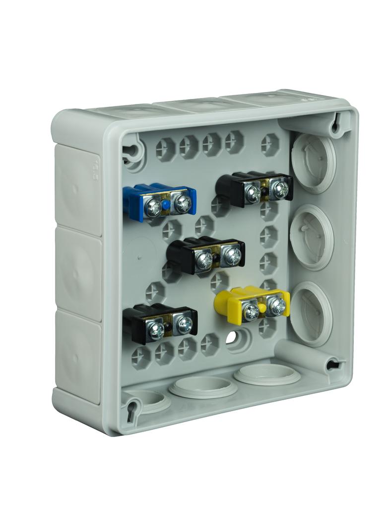 VP-51 Puszka n/t 118x118x46 IP55 12-wl dł.gum. Z-ac. popiel VP 051-53 61.158 OPATÓWEK