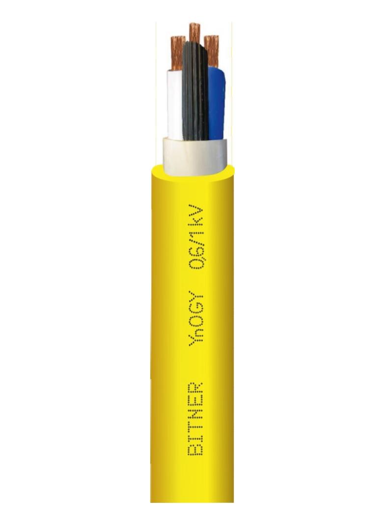 YnOGY 0,6/1kV 3x50+25 Przewód górniczy o izolacji i powłoce PVC