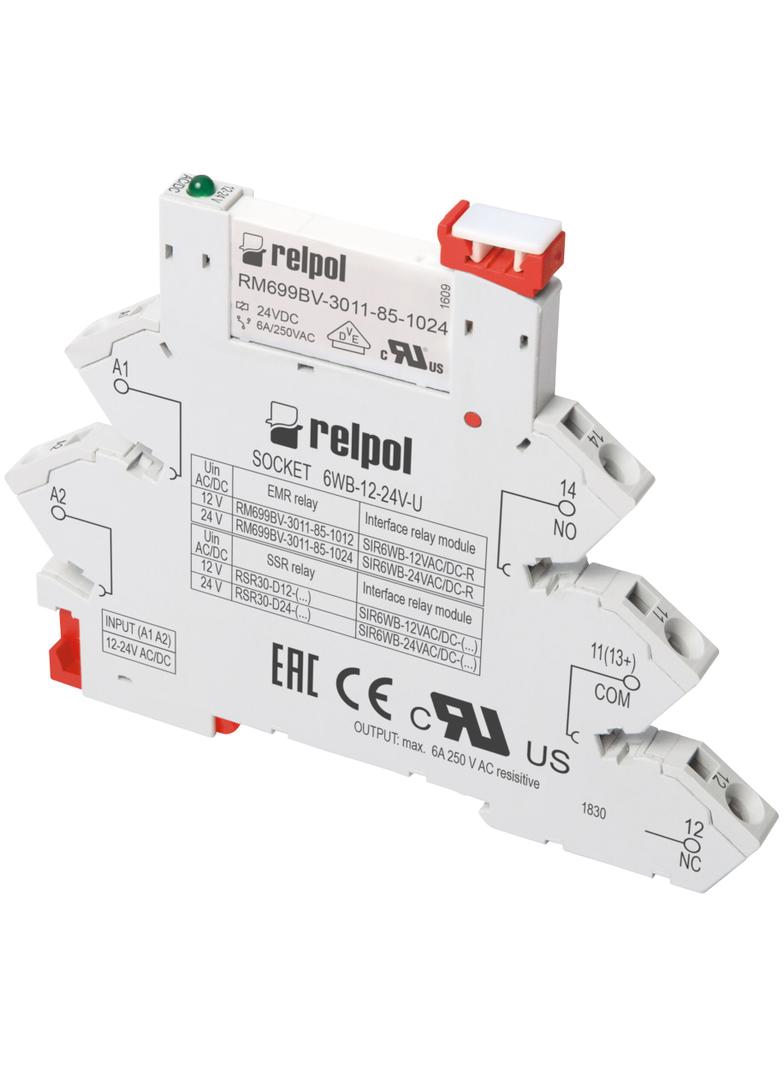 SIR6WB-12VAC/DC-R Przekaźnik Interfejsowy