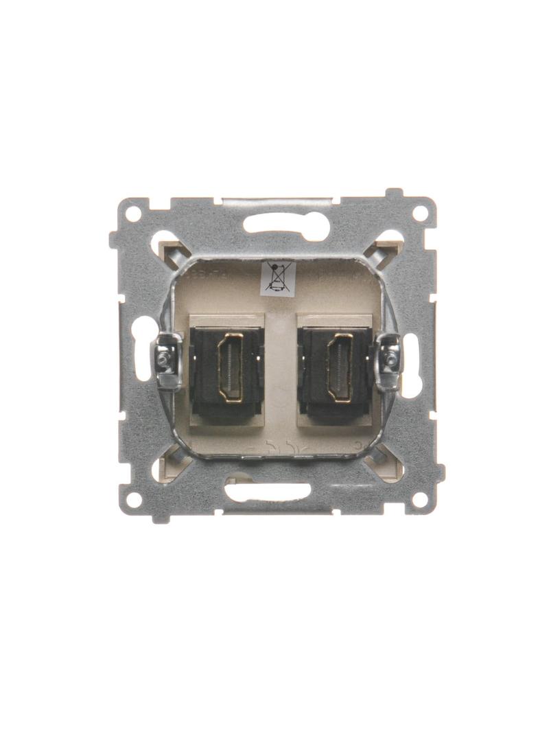 Simon 54 Gniazdo HDMI podwójne złoty mat