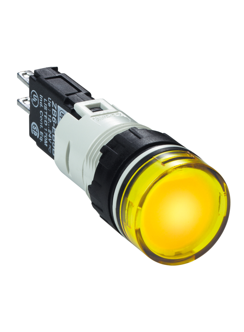 Harmony XB6 Kompletny wskaźnik świetlny, Żółty, LED, Okrągły, 12...24 V AC/DC, 16 mm, Plastikowy