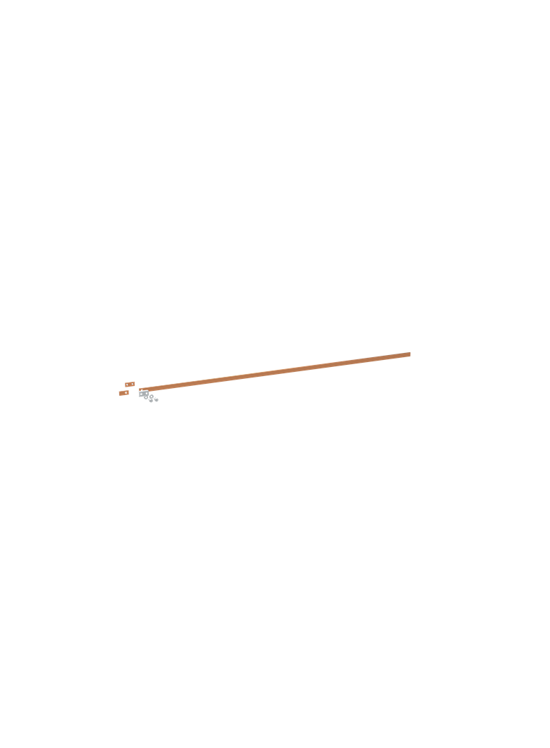 ZX2229 Szyna miedziana 20x5mm szerokość 6PW 1500mm V1, A1 (do samodzielnego montażu)