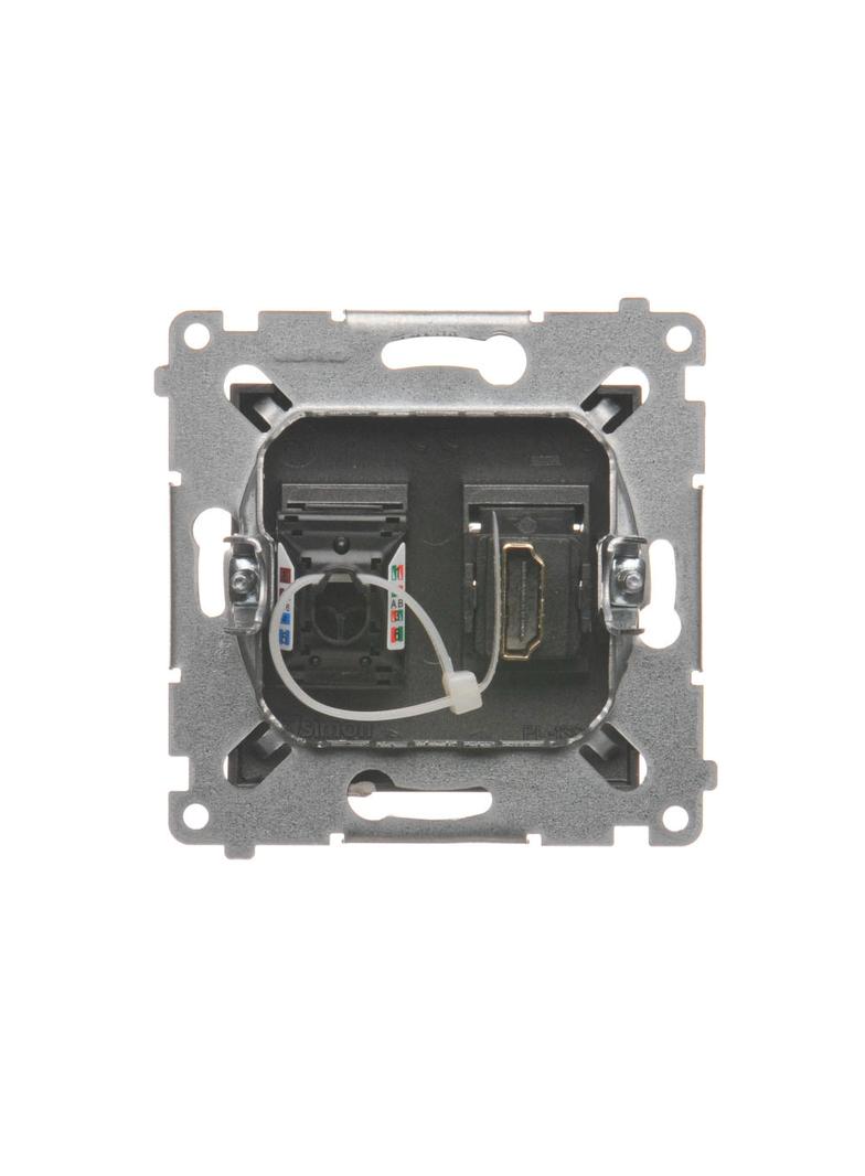 Simon 54 Gniazdo HDMI+RJ45 kat.6. antracyt