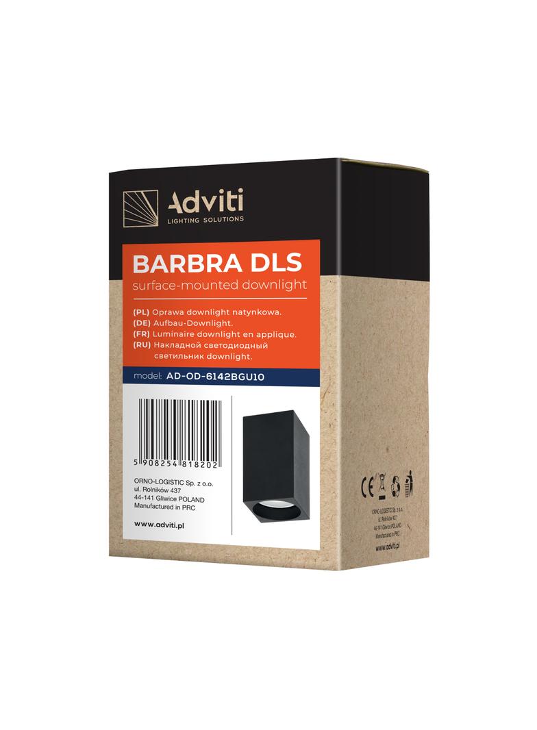 BARBRA DLS GU10 downlight max 50W, IP20, kwadrat, czarny, aluminium AD-OD-6142BGU10 ORNO