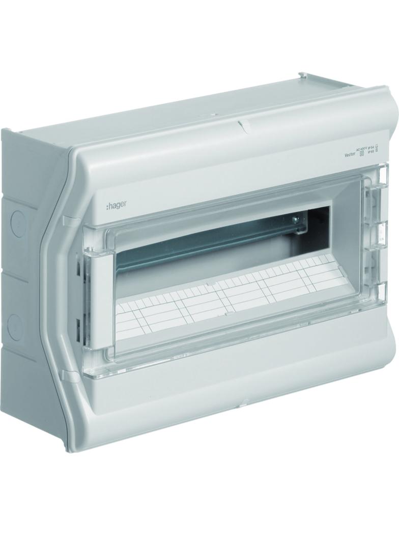Rozdzielnica modułowa 1x18 natynkowa odporna UV IP65 Vector VE118PN HAGER