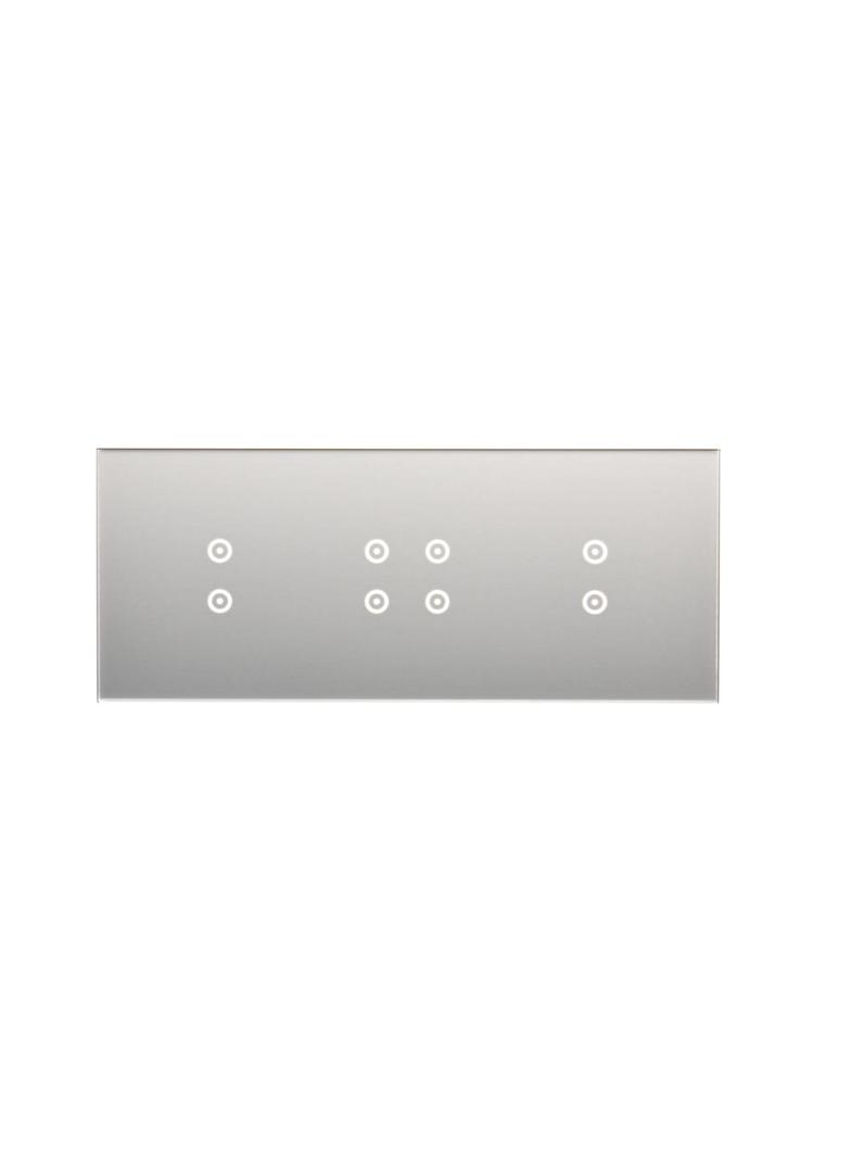 Simon 54 Touch Panel dotykowy S54 Touch 3 moduły 2 pola dotykowe pionowe + 4 pola dotykowe + 2 pola dotykowe pionowe srebrna mgła DSTR3343/71 KONTAKT