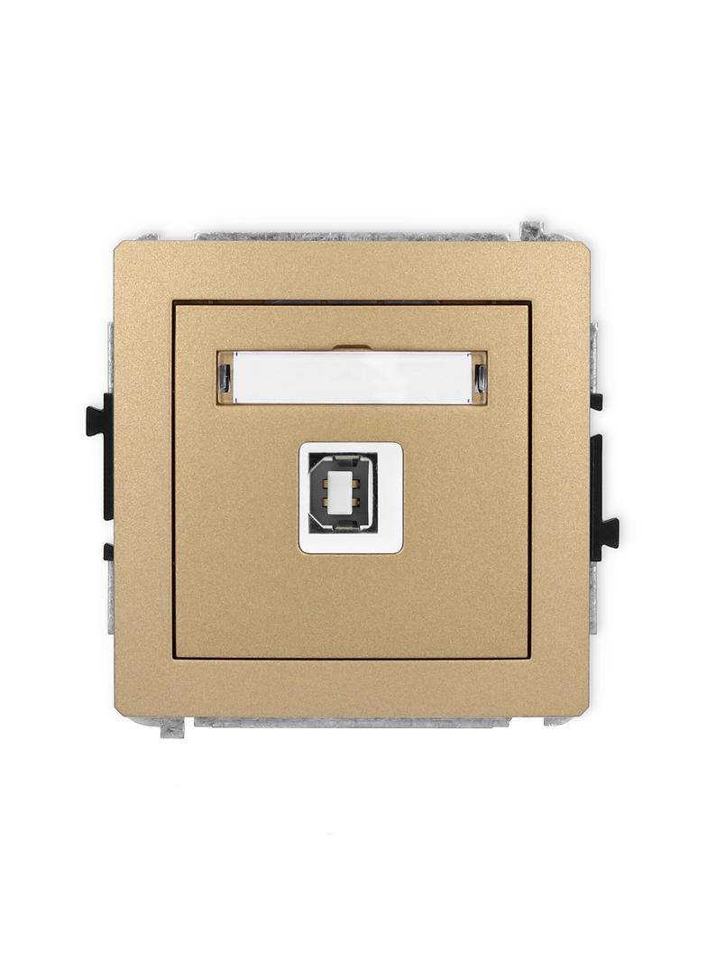 DECO Mechanizm gniazda pojedynczego USB A-B 2.0 złoty metalik