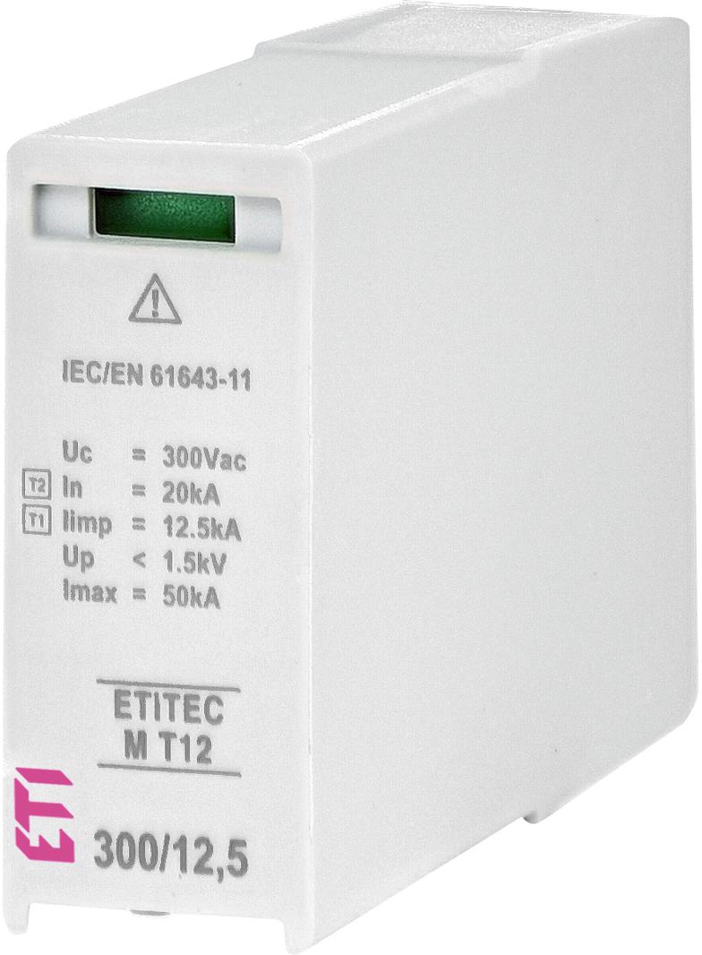 MOD.ETITEC SM T12 300/12,5 Ogranicznik przepięć Typ1,T2 (kl.B,C) - bez prądu upływu