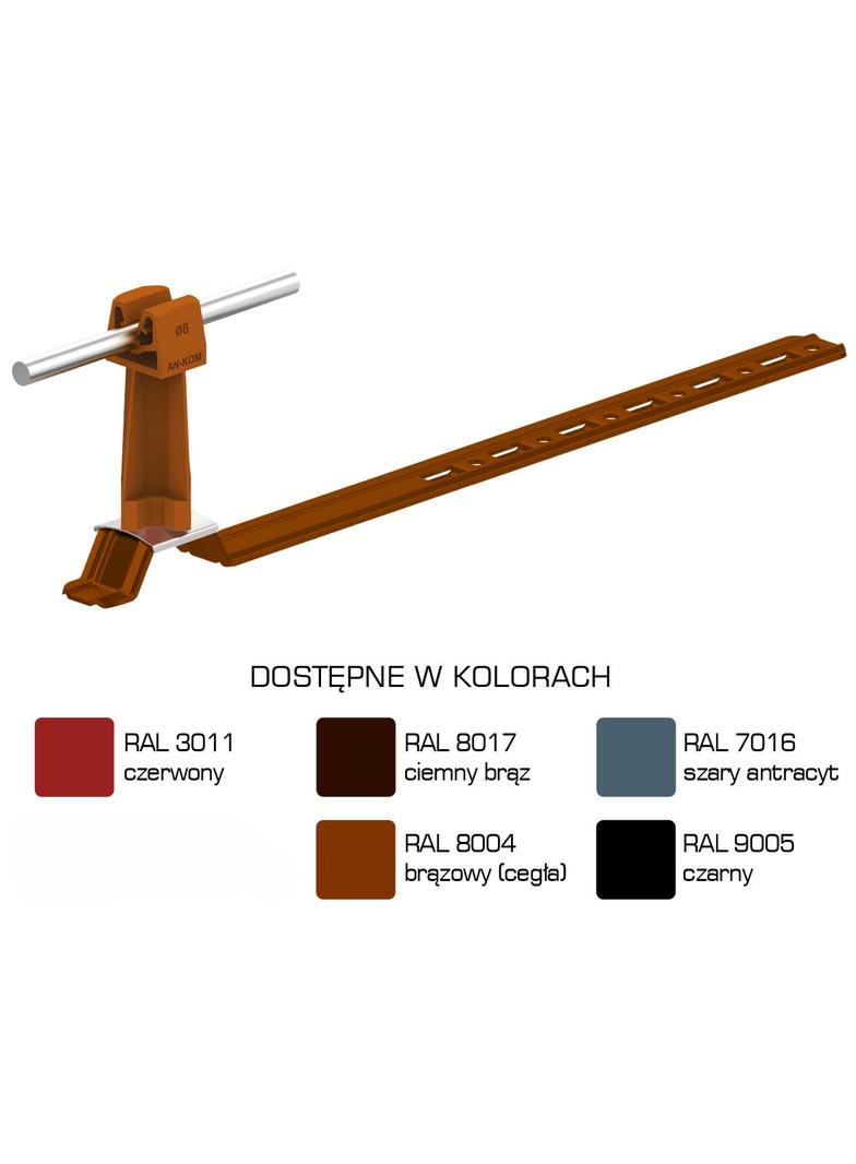 AN-20KP/LA/-N Uchw.dach.uniw.Z-zatrz. L=42cm,H=7cm /LA/ brąz