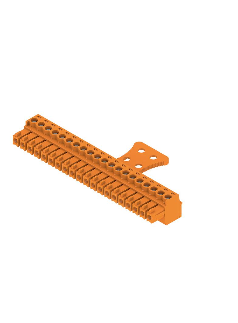 BCZ 3.81/20/180ZE SN OR BX Wtyk PCB (złącze wiązki), 3.81 mm, Liczba biegunów: 20, Przyłącze z jarzmem /50szt./ 1236470000 WEIDMÜLLER