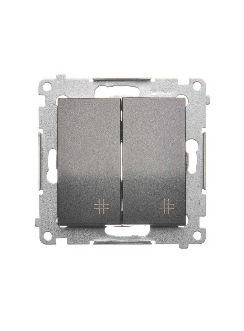 Simon 54 Łącznik krzyżowy podwójny 10A 250V szybkozłączka antracyt DW7/2.01/48 KONTAKT