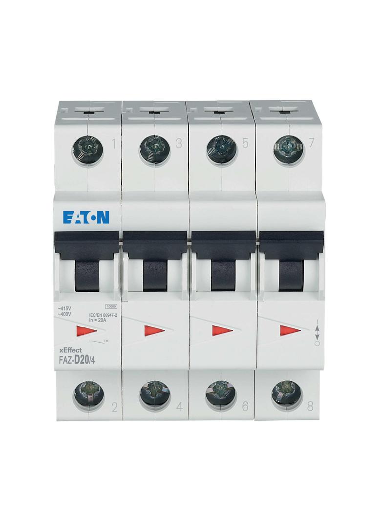 FAZ-D20/4 Wyłącznik nadprądowy 15kA D20A 4P 279085 EATON