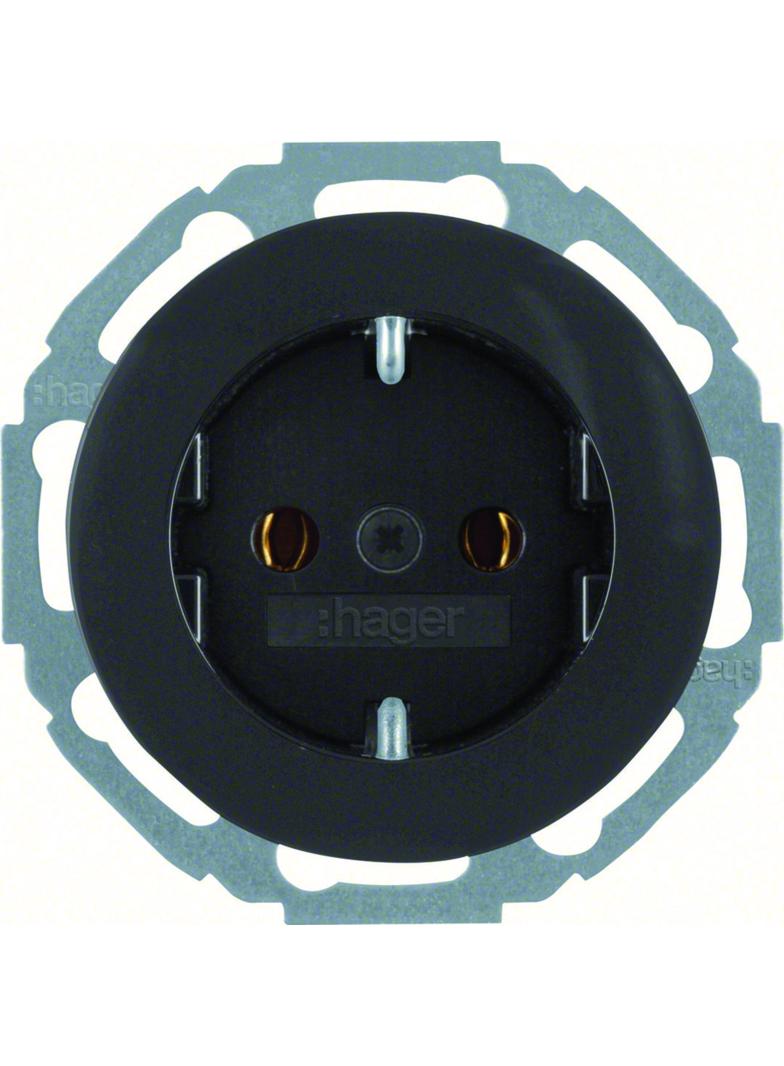 R.classic Gniazdo SCHUKO czarny Berker 41452045 WLS1300BG HAGER