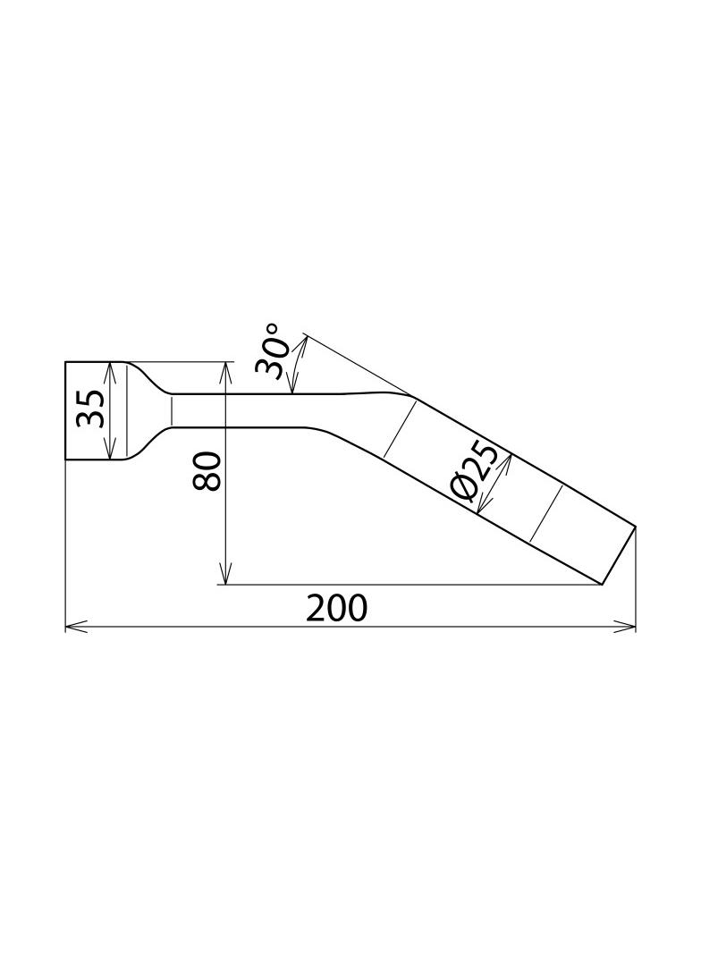Dysza poprzeczna kątowa 30 st., fi 25 / szer. 35 mm