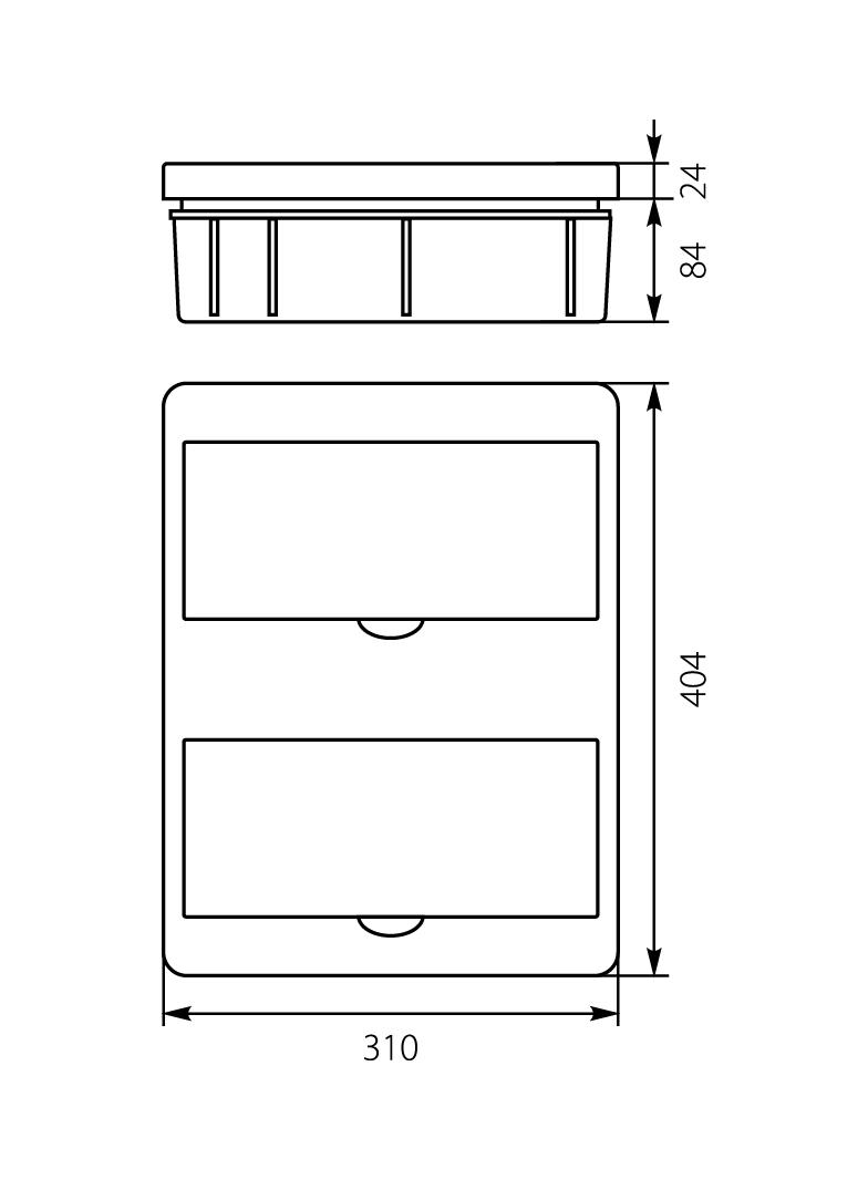 Rozdzielnica podtynkowa 2x12 IP40 RP-24/B Fala (N+PE) 8.15 OPATÓWEK