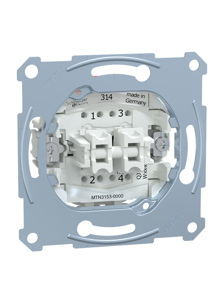 Merten, mechanizm przycisku podwójnego zwierno-rozwiernego jednobiegunowego, 10 A, AC 250 V